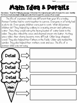 Main Idea Worksheet 4 New Main Idea Worksheets with Graphic organizers Grades 2 3