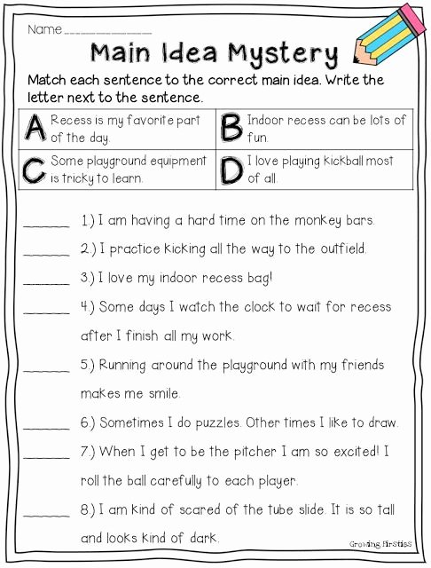 Main Idea Worksheet 4th Grade Elegant May Printables Math and Ela