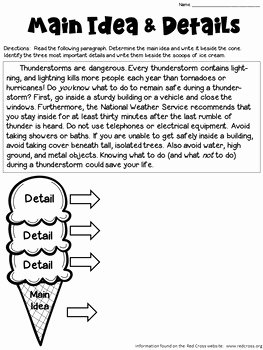 Main Idea Worksheet 4th Grade Fresh Main Idea and Details Freebie Two Passages by Deb Hanson