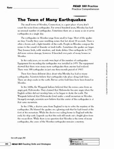 Main Idea Worksheet 4th Grade Inspirational the town Of Many Earthquakes Main Idea and Details 5th