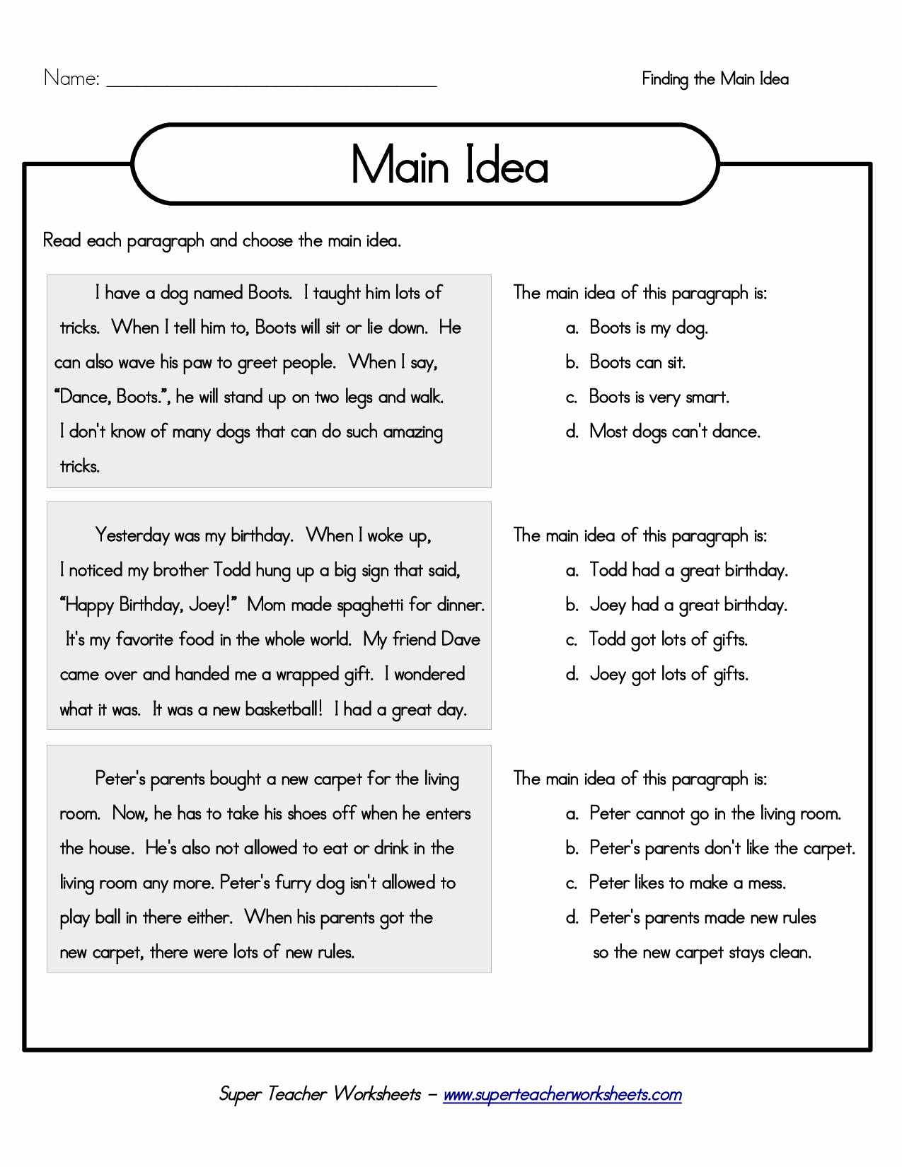 Main Idea Worksheet 4th Grade Luxury 16 Best Of Free Printable Paragraph Writing