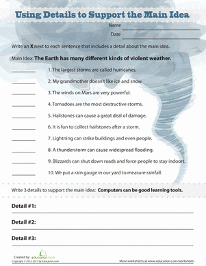 Main Idea Worksheet 4th Grade Luxury Finding the Main Idea Worksheet