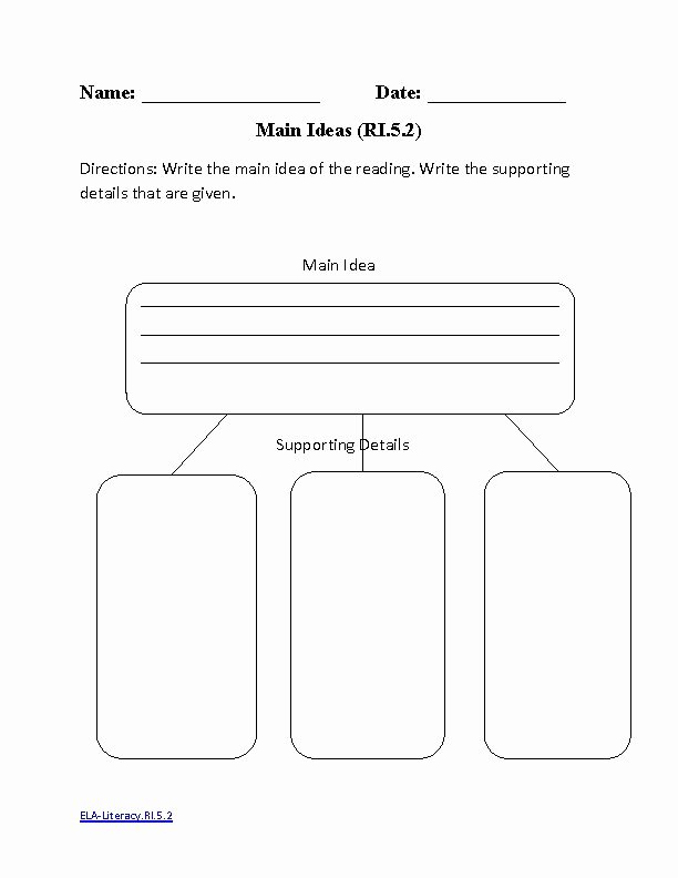 Main Idea Worksheet 5 Fresh 14 Best Of Worksheets Writing with Details