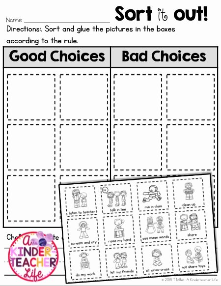 Making Good Choices Worksheet