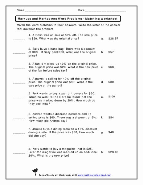 Markup and Discount Worksheet Awesome Percent Change Word Problems Lesson Plans &amp; Worksheets