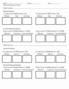 Markup and Discount Worksheet Inspirational Percent Of Change and Percent Of Error Practice Sheet 7