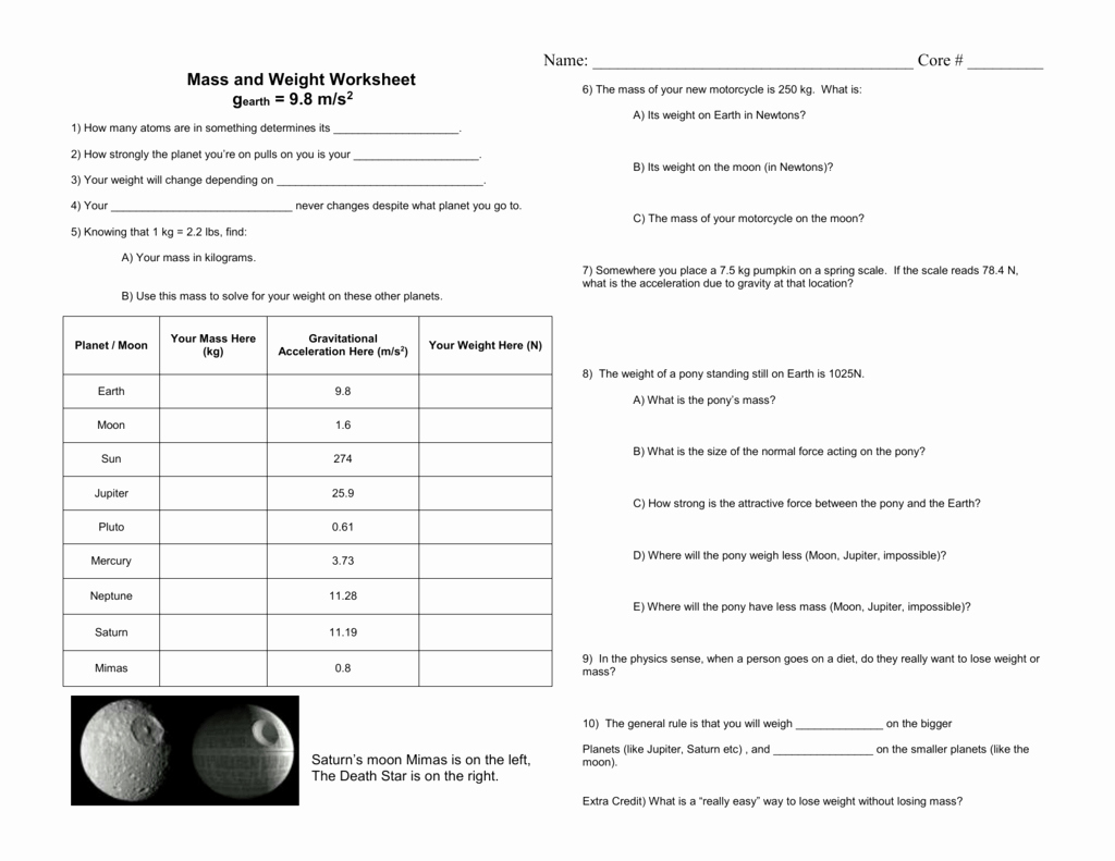 Mass and Weight Worksheet Beautiful Mass and Weight Worksheet