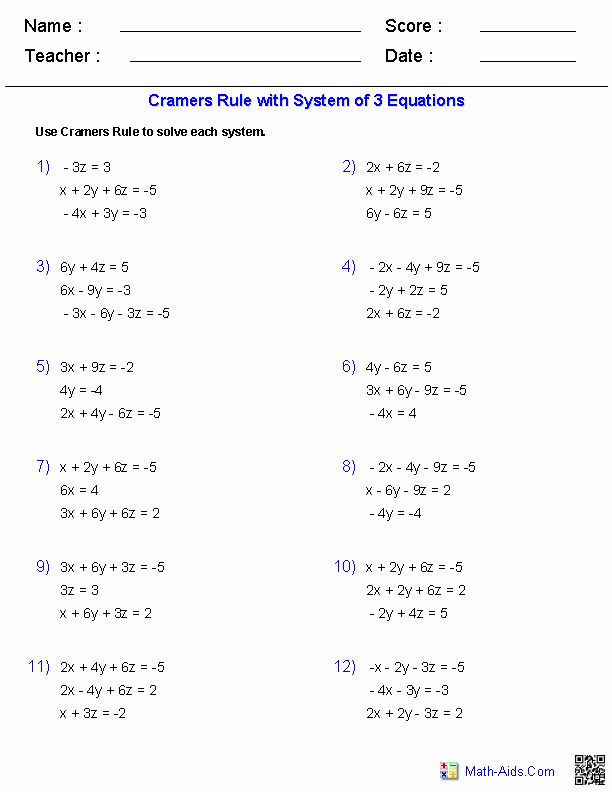 Matrices Word Problems Worksheet New Algebra 2 Worksheets