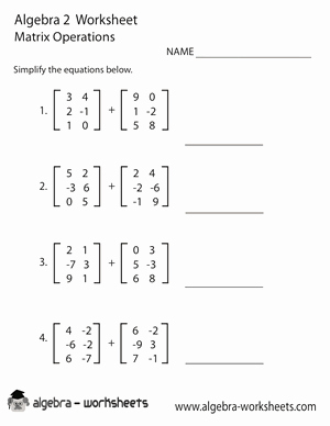 Matrices Word Problems Worksheet New Free Printable Algebra 2 Worksheets Also Available Line