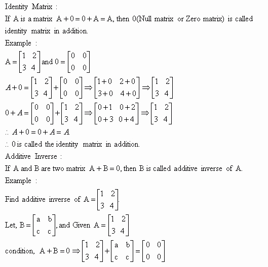 Matrices Word Problems Worksheet Unique Identity Matrix In Addition and Additive Inverse High