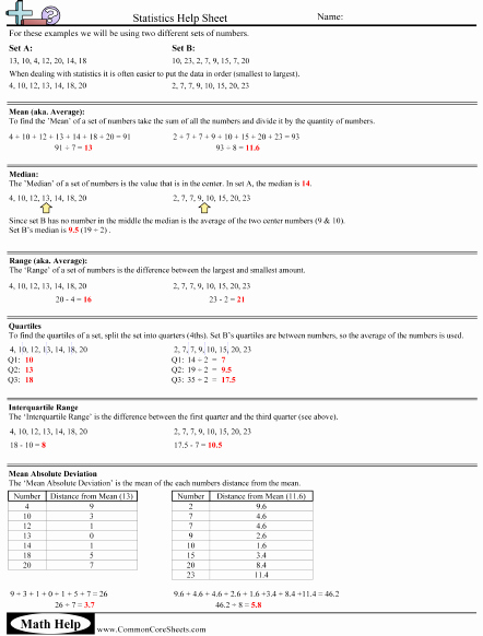 Mean Absolute Deviation Worksheet New Statistics Worksheets