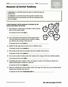 Measure Of Central Tendency Worksheet Lovely Measures Of Central Tendency Worksheet for 4th 6th Grade