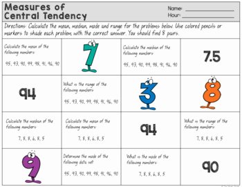 Measures Of Central Tendency Worksheet Best Of Measures Of Central Tendency Guided Notes Worksheets