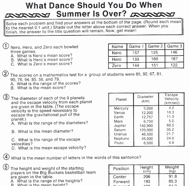 Measures Of Central Tendency Worksheet Elegant Slavens 7th Grade Math Homework Due 3 1