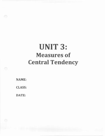 Measures Of Central Tendency Worksheet Inspirational Central Tendency Worksheet Ct1 Answers Pdf