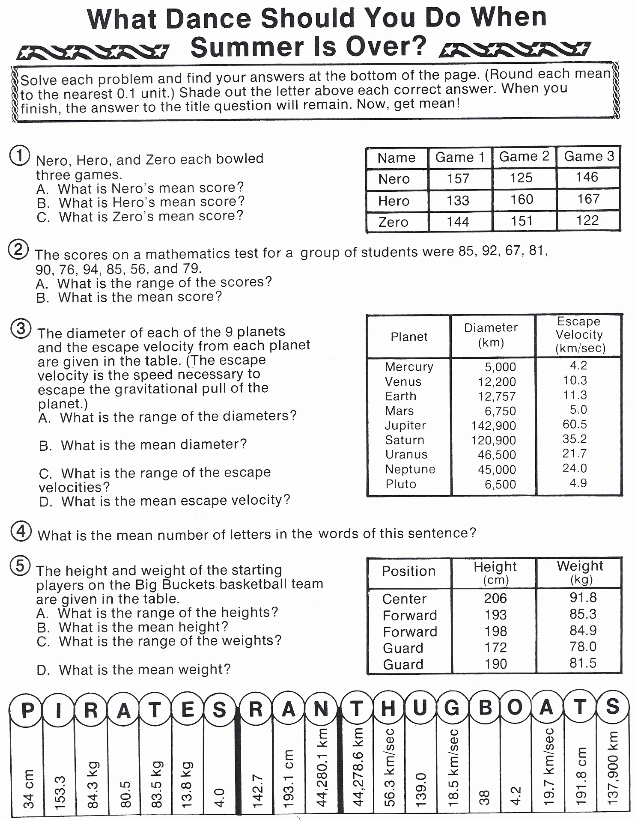 Measures Of Central Tendency Worksheet Lovely Slavens 7th Grade Math Homework Due 3 1