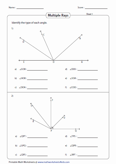 Measuring Angles Worksheet Pdf Awesome Classifying and Identifying Angles Worksheets