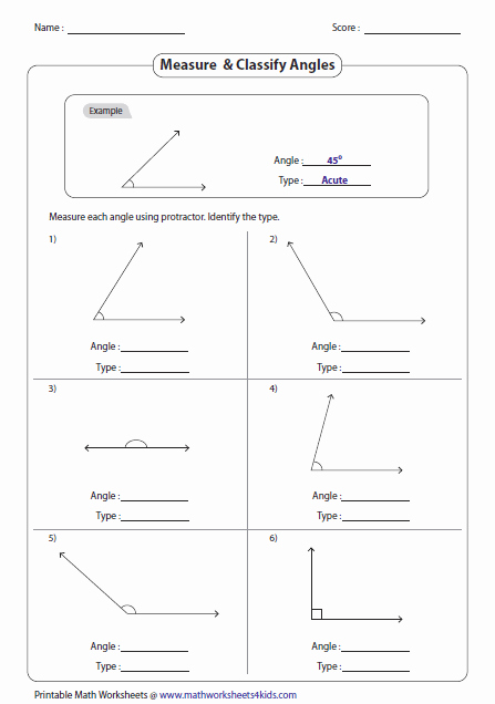 Measuring Angles Worksheet Pdf Inspirational Measuring and Classifying Angles