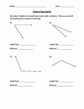 Measuring Angles Worksheet Pdf Inspirational Measuring Angles with A Protractor Worksheet by