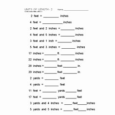Measuring Units Worksheet Answer Key Beautiful 13 Best Of Yards to Inches Worksheets Customary