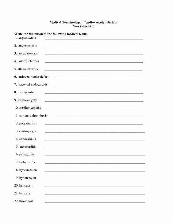 Medical Terminology Abbreviations Worksheet New Medical Terminology Worksheet