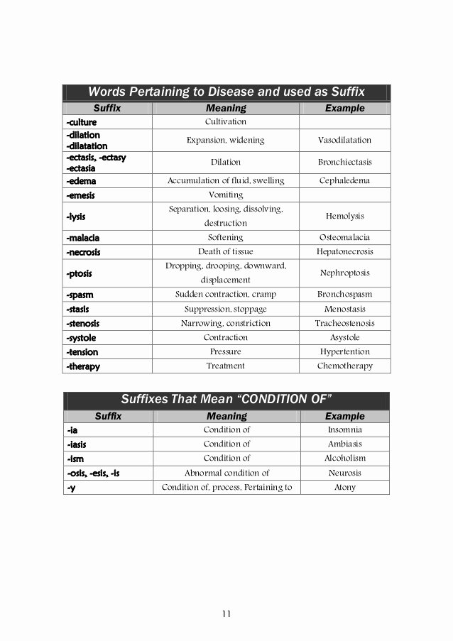 Medical Terminology Suffixes Worksheet Awesome Medical Terminology Part 1 Prefixes Suffixes Bining