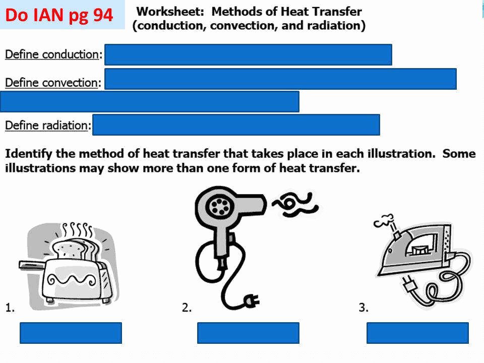 Methods Of Heat Transfer Worksheet Unique Worksheet Methods Heat Transfer