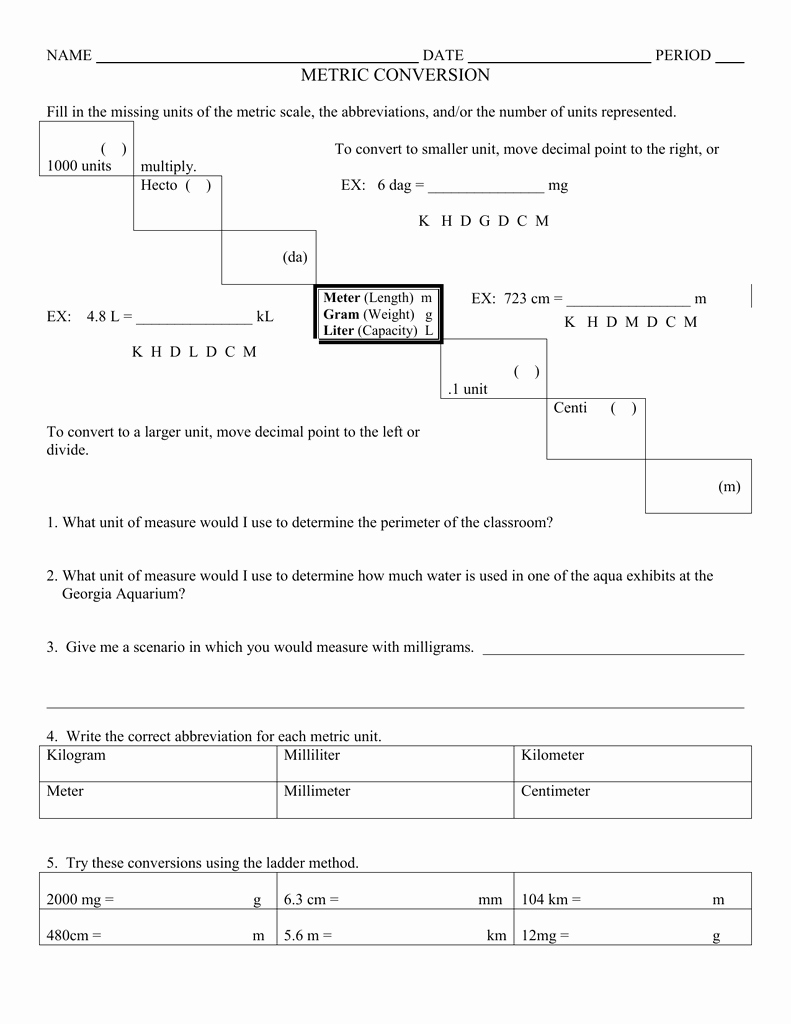 50 Metric Conversion Worksheet Answer Key
