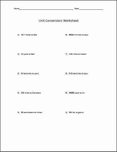 Metric Conversion Worksheet Chemistry Awesome Unit Conversion Worksheet Answers
