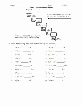 Metric Conversion Worksheet Chemistry Beautiful Metric Conversions Worksheet Practice with Answer Key by