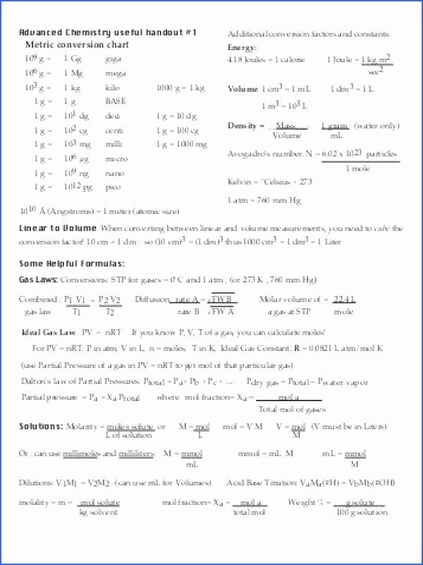 Metric Conversion Worksheet Chemistry Lovely Metric Conversion Worksheet E Answer Key