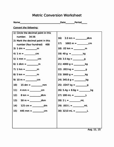 Metric Conversion Worksheet with Answers Best Of Metric Conversion Practice Worksheet by Feedyourbrain