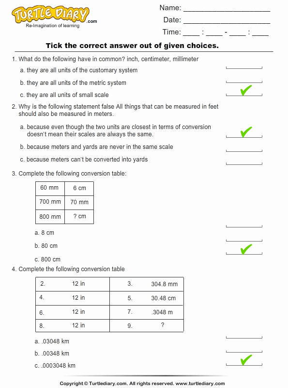 Metric Conversion Worksheet with Answers Inspirational Converting Between Metric and Customary Units Of Length