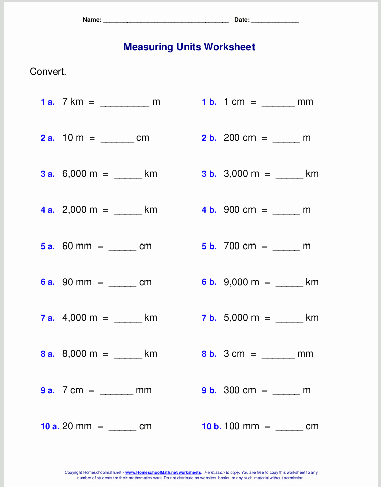 Metric Conversion Worksheet with Answers Inspirational Extra Conversion Practice Sheets Math