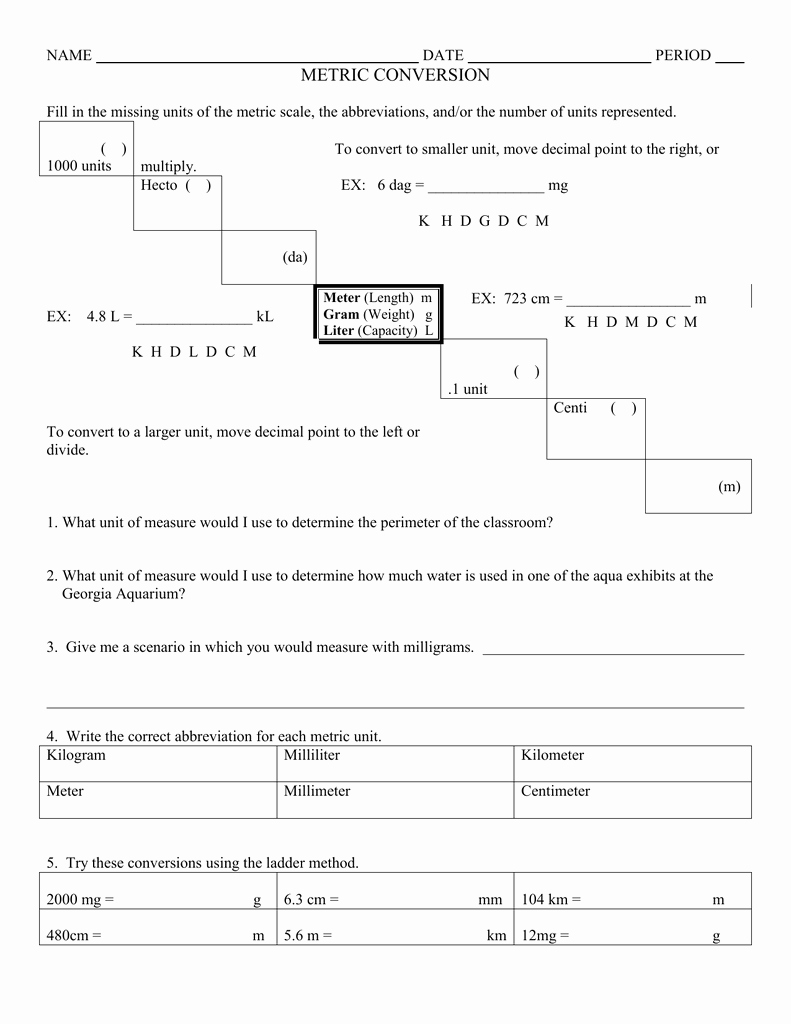 Metric Conversion Worksheet with Answers Inspirational Worksheet Metric Conversion Worksheet with Answers Grass