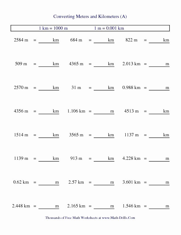 Metric Conversion Worksheet with Answers Luxury Measurement Worksheet Metric Conversion Of Meters and