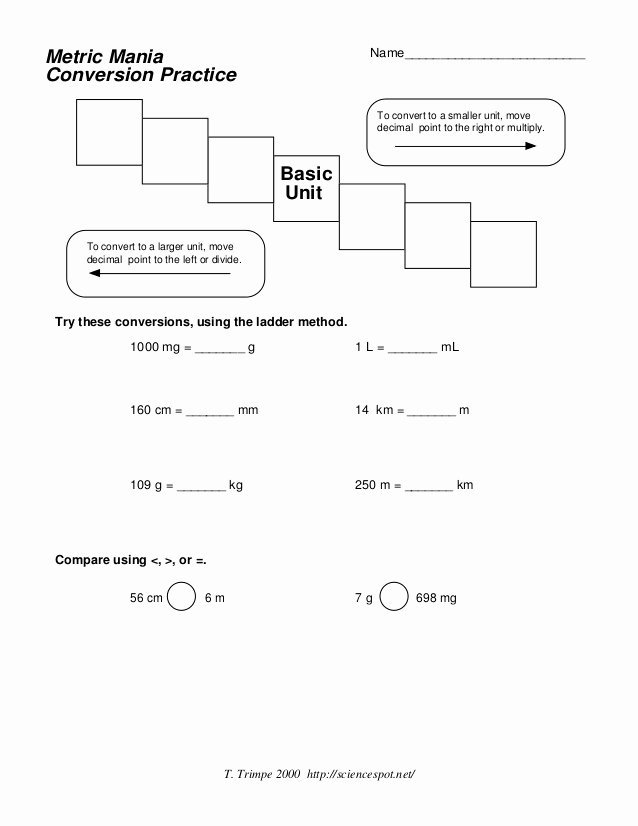 Metric Conversion Worksheet with Answers New Metric Conversions