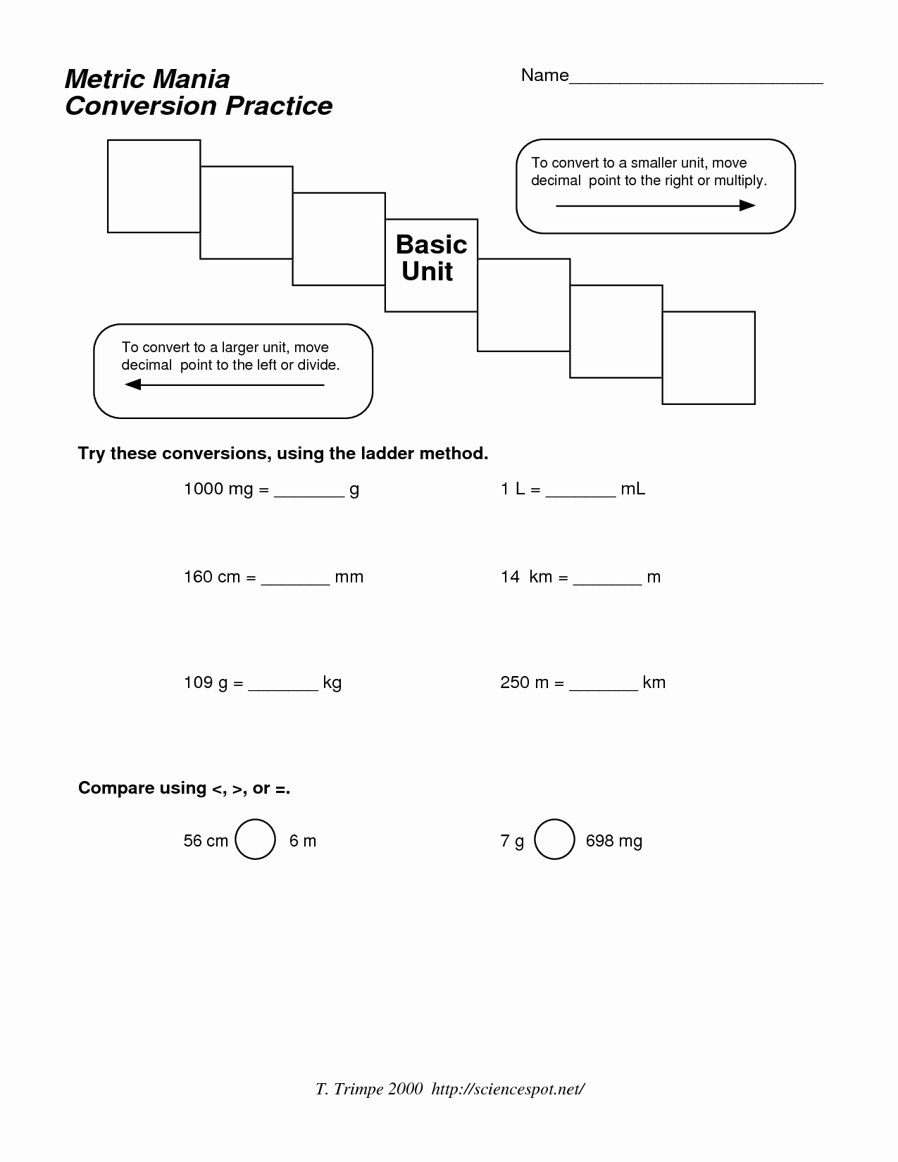 Metric Mania Worksheet Answers Unique 14 Best Of Metric System Conversion Worksheet