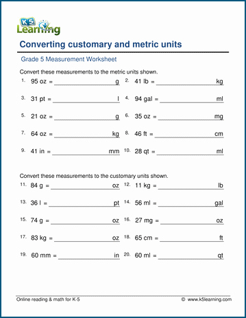 Metrics and Measurement Worksheet Answers Best Of Converting Units Between Customary and Metric Systems