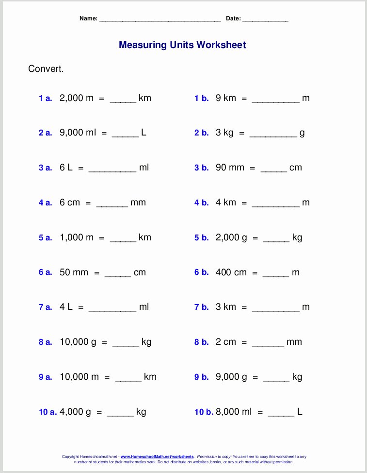 Metrics and Measurement Worksheet Answers Best Of Metric Conversion Worksheet
