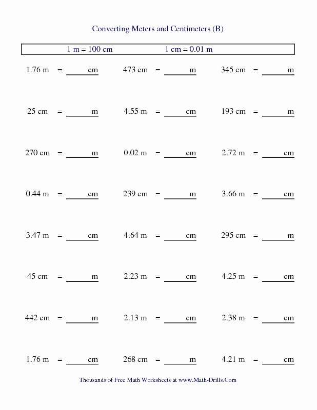 Metrics and Measurement Worksheet Answers Elegant Measurement Worksheet Metric Conversion Of Meters and