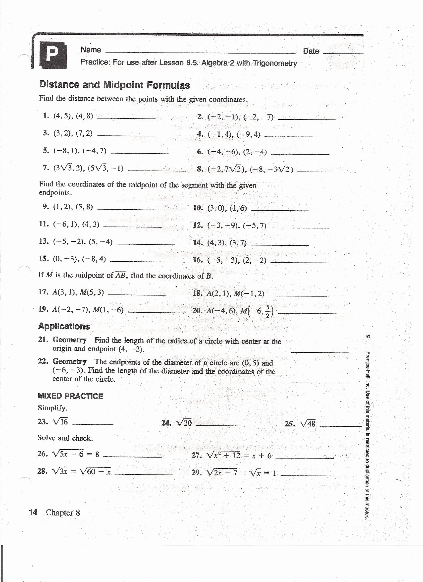 Midpoint and Distance Worksheet Best Of Worksheet the Distance formula Worksheet Grass Fedjp
