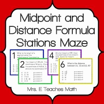 Midpoint and Distance Worksheet Elegant Midpoint and Distance formula Stations Maze Activity