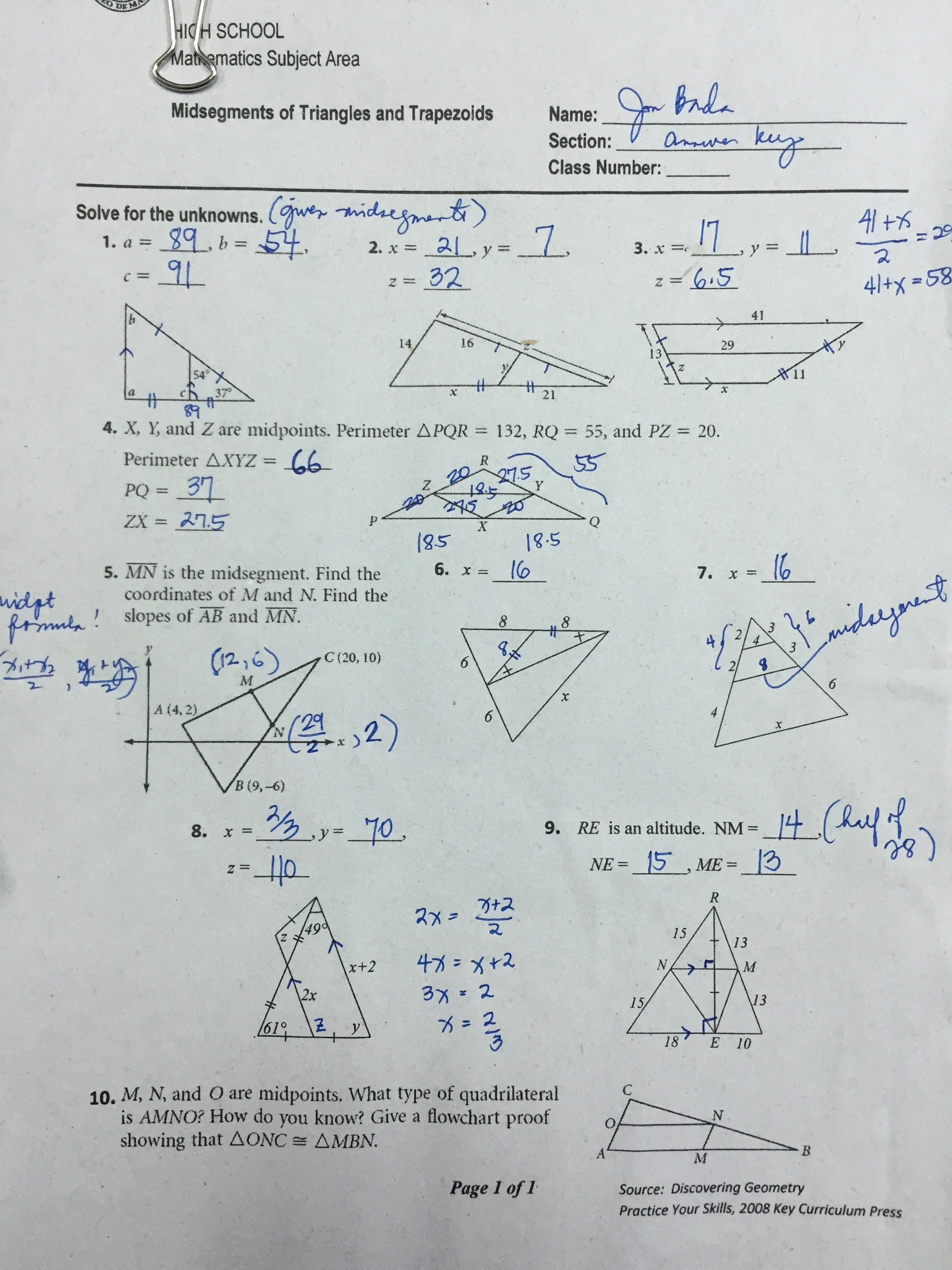 Midsegment Of A Triangle Worksheet Fresh Worksheet Midsegments Triangles Worksheet Worksheet