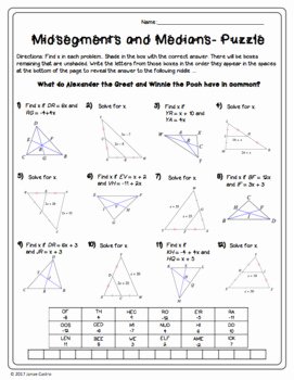 Midsegment theorem Worksheet Answer Key Fresh Midsegments Triangles Worksheet Leafsea