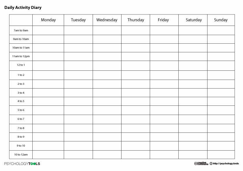 Mind Over Mood Worksheet Fresh Cbt Daily Activity Diary Depression