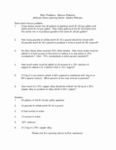 Mixture Word Problems Worksheet Best Of Mixtures Lesson Plans &amp; Worksheets