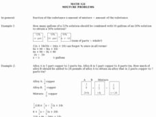 Mixture Word Problems Worksheet Lovely Percent Mixture Problems Lesson Plans &amp; Worksheets