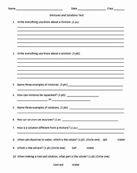 Mixtures and solutions Worksheet Answers Beautiful Unit Test Mixtures and solutions Foss by Victoria