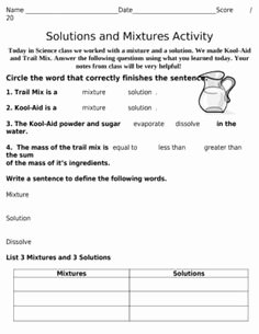 Mixtures and solutions Worksheet Answers Fresh 1000 Images About Mixtures and solutions On Pinterest